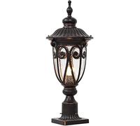 WQHPLMD Vintage Black Post Light with Mounting Base for Garden and Pathway - Rustproof Outdoor Pole Lamp