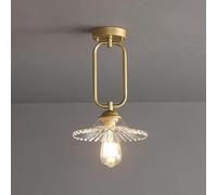 WQHPLMD Vintage Glass Flush Mount Decoration Home Ceiling Light Nordic Clear Flower Ceiling Light Ring Hanging Ceiling Lamp for Bedroom Small Hallway Light Fixtures for Kitchen Porch Bar