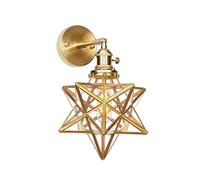 WQHPLMD Wall Wash Light Moravian Star with Clear Glass Cover Industrial Vintage Sconce for Living Room Bathroom Hallway Bedroom Kitchen Conservatory Corridor Headboard