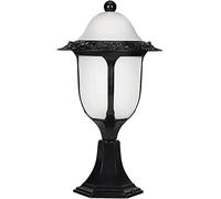 WQHPLMD Waterproof Garden Lights Landscape Beacons Lamp Vintage Street Lights with Frosted Glass Shade Deck Fence Post Cap Light with Pier Mount Base