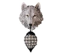 WQHPLMD Wolf Head Decorative Wall Lamp for Living Room, Bedroom, Hall - Elegant and Stylish