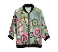 WQHPLMD Women's Baseball Jacket Spring Summer Printed Jacket Ladies Thin (Color : D, Size : XXXXL code)