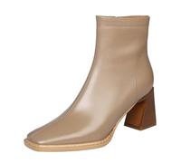 WQHPLMD Women's Boots Square Toe Low Boots with Thick Heel Retro Side Zip Closure Suitable for Outdoor Travel in Autumn and Winter