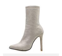 WQHPLMD Women's Boots Wedding Dress Shoes Pointed Toe for Women with Stiletto Heel Boots Women's High Boots High Heel Booties Shoes for Spring Fall Winter Origin China