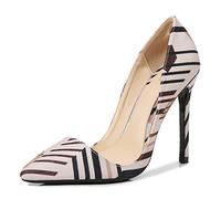 WQHPLMD Women's Pumps Pointy Slip On High Heel Color Matching Shallow Mouth Stiletto Shoes Suitable for Casual Wedding Reception Etiquette Bride Apricot