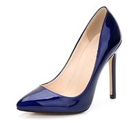 WQHPLMD Women's Pumps Pointy Slip On High Heel Patent Leather Shallow Mouth Solid Color Stiletto Shoes Suitable for Casual Wedding Reception Etiquette Bride