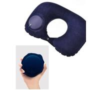 Wqiansc Inflatable Travel Pillow Not easily broken Neck Pillow For Travel Neck Support Pillow Travel Pillow For Airplane (Navy Blue Press inflation)