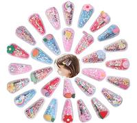WQIAOBX-Cute Sequin Hair Pins, 30 Pieces Hair Clips Transparent Fruit Shiny Hair Pins Glitter Sequins Hair Pins Sand Mo