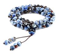 Wqishinuanyang 108 Mala Beads Necklace&Bracelet 6MM Malachite Wood Beads Natural Stone Bangles Men
