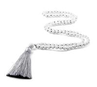 Wqishinuanyang 108Mala Natural Malachite Beads Necklace For Women Men Blue Pine Stone Black Onyx Tassel Necklace Yoga
