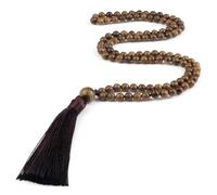 Wqishinuanyang 108Mala Natural Malachite Beads Necklace For Women Men Blue Pine Stone Black Onyx Tassel Necklace Yoga