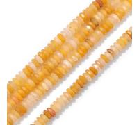 Wqishinuanyang 2x5mm Natural Yellow Faceted Stone Beads Flat Round Loose Spacer Beads