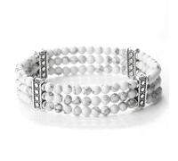 Wqishinuanyang 3 Rows Natural Black Onyx Stone Beaded Bracelets For Men Tiger Eye Beads Stretch Bracelet Women Wristband