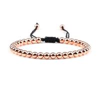 Wqishinuanyang 5mm Copper Bead Bracelet Women Men Handmade Adjustable Rope Charm Wristband Buddhist Yoga Bangle