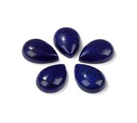 Wqishinuanyang 5PCS Natural Stone Cabochon Beads Water Drop Shape Tiger Eye Malachite Pink Quartz Stone for Jewelry Making Rings DIY 13x18mm