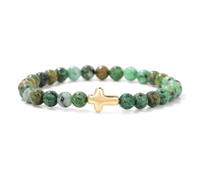 Wqishinuanyang 6mm Amethysts Natural Stone Tiger Eye Opal African Turquoises Elastic Bracelets For Women Men