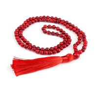 Wqishinuanyang 6mm Black Lava Stones Necklaces 108 Beads Natural Pine Stone Mala Tassel Necklace for Women Men