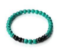 Wqishinuanyang 6mm Natural Stone Beaded Bracelets For Men Black Obsidian Hematite Spacer Bangles For Women