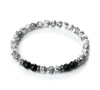 Wqishinuanyang 6mm Natural Stone Beaded Bracelets For Men Black Obsidian Hematite Spacer Bangles For Women