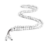 Wqishinuanyang Black Line Pine Stone Necklace Natural 6mm Stretchable 108 Mala Beads Handmade Men Bracelet Yoga