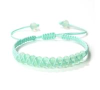 Wqishinuanyang Double Rows Chalcedony Bracelet For Women Men 4mm Natural Stone Braided Rope Bangle Handmade Adjustable Vintage Bohemian