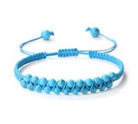 Wqishinuanyang Double Rows Chalcedony Bracelet For Women Men 4mm Natural Stone Braided Rope Bangle Handmade Adjustable Vintage Bohemian