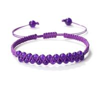 Wqishinuanyang Double Rows Chalcedony Bracelet For Women Men 4mm Natural Stone Braided Rope Bangle Handmade Adjustable Vintage Bohemian