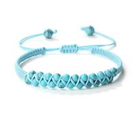 Wqishinuanyang Double Rows Chalcedony Bracelet For Women Men 4mm Natural Stone Braided Rope Bangle Handmade Adjustable Vintage Bohemian