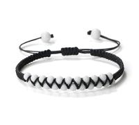 Wqishinuanyang Double Rows Chalcedony Bracelet For Women Men 4mm Natural Stone Braided Rope Bangle Handmade Adjustable Vintage Bohemian