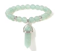 Wqishinuanyang Green Aventurine Hexagonal Column Bracelet Natural Stone Beaded Bracelets For Women Men