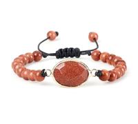Wqishinuanyang Handmade Natural Green Malachite Stone Lava Bracelet Adjustable Strand Bracelet Yoga Women Men