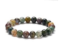 Wqishinuanyang Indian Moss Agate Beaded Bracelet for Men Women Bracelet Yoga