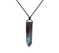 Wqishinuanyang Man Hexagon Necklace Pendant Natural Stone Pink Quartz Fluorite Rose Pendants Necklace Women