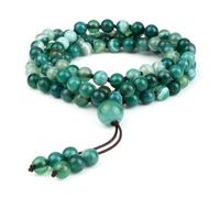 Wqishinuanyang Men 108 Beads Mala Bracelets 6mm Natural Stone Agates Beaded Necklace Bangles for Women