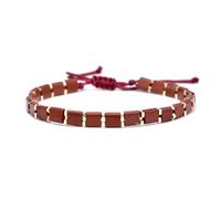 Wqishinuanyang Natural Bohemian Tiger Eye Stone Double Hole Beads Bracelet Handmade Moss Agate Woven Adjustable Bracelets