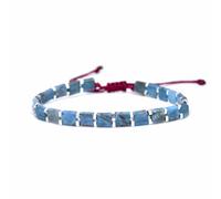 Wqishinuanyang Natural Bohemian Tiger Eye Stone Double Hole Beads Bracelet Handmade Moss Agate Woven Adjustable Bracelets