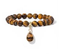 Wqishinuanyang Natural Chalcedony Beaded Bracelet For Women Men Waterdrop Bracelet Handmade Bangles