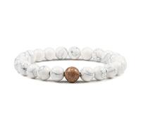 Wqishinuanyang Natural Stone Bracelets Couple Distance Beads Black Lava Rock Stone White Stretch Strand Bracelet Men