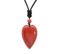 Wqishinuanyang Natural Stone Drop Heart Pendant Necklace For Women Amethyst Rose Quartz Agate Men