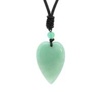 Wqishinuanyang Natural Stone Drop Heart Pendant Necklace For Women Amethyst Rose Quartz Agate Men