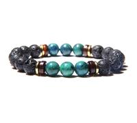 Wqishinuanyang Natural Stone Lava Beads Bracelets For Men Women Imperial Stone Stretch Bracelet Yoga