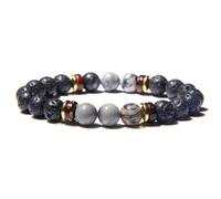 Wqishinuanyang Natural Stone Lava Beads Bracelets For Men Women Imperial Stone Stretch Bracelet Yoga