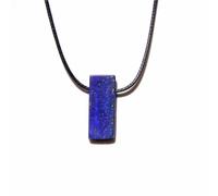 Wqishinuanyang Retro Long Rectangle Stone Pendent Necklace Natural Stone Tiger Eye Obsidian Gem Leather Rope Necklace Vintage Men