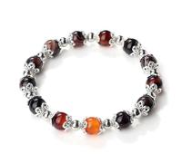 Wqishinuanyang Vintage Elastic Rope Bracelet 8mm Natural Striped Agate Cat Eye Stone Beads Yoga Bangle For Women Men