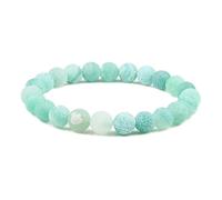 Wqishinuanyang Weathered Stone Bracelets Natural Stone Handmade Elastic Beaded Bangles Women