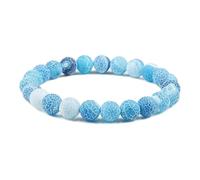 Wqishinuanyang Weathered Stone Bracelets Natural Stone Handmade Elastic Beaded Bangles Women