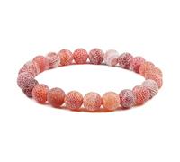 Wqishinuanyang Weathered Stone Bracelets Natural Stone Handmade Elastic Beaded Bangles Women
