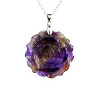 Wqishinuanyang Women Natural Amethyst Rose Quartz Agate Beads Pendants