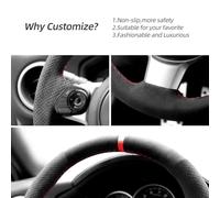 WQKRBMGU Hand Stitch Sewing Italy Alcantara Car Steering Wheel Cover Wrap Compatible with Toyota 86 GT86 GR86