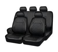 WQLTTFC 9 Pcs Car Seat Covers Full Set for Opel Astra J GTC 2011 2012 2013 2014 2015 2016 2017 2018, Leather NonSlip Waterproof Breathable Seat Cushion Protector Accessories,Black